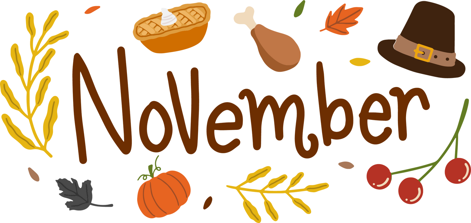 November Typography Illustration